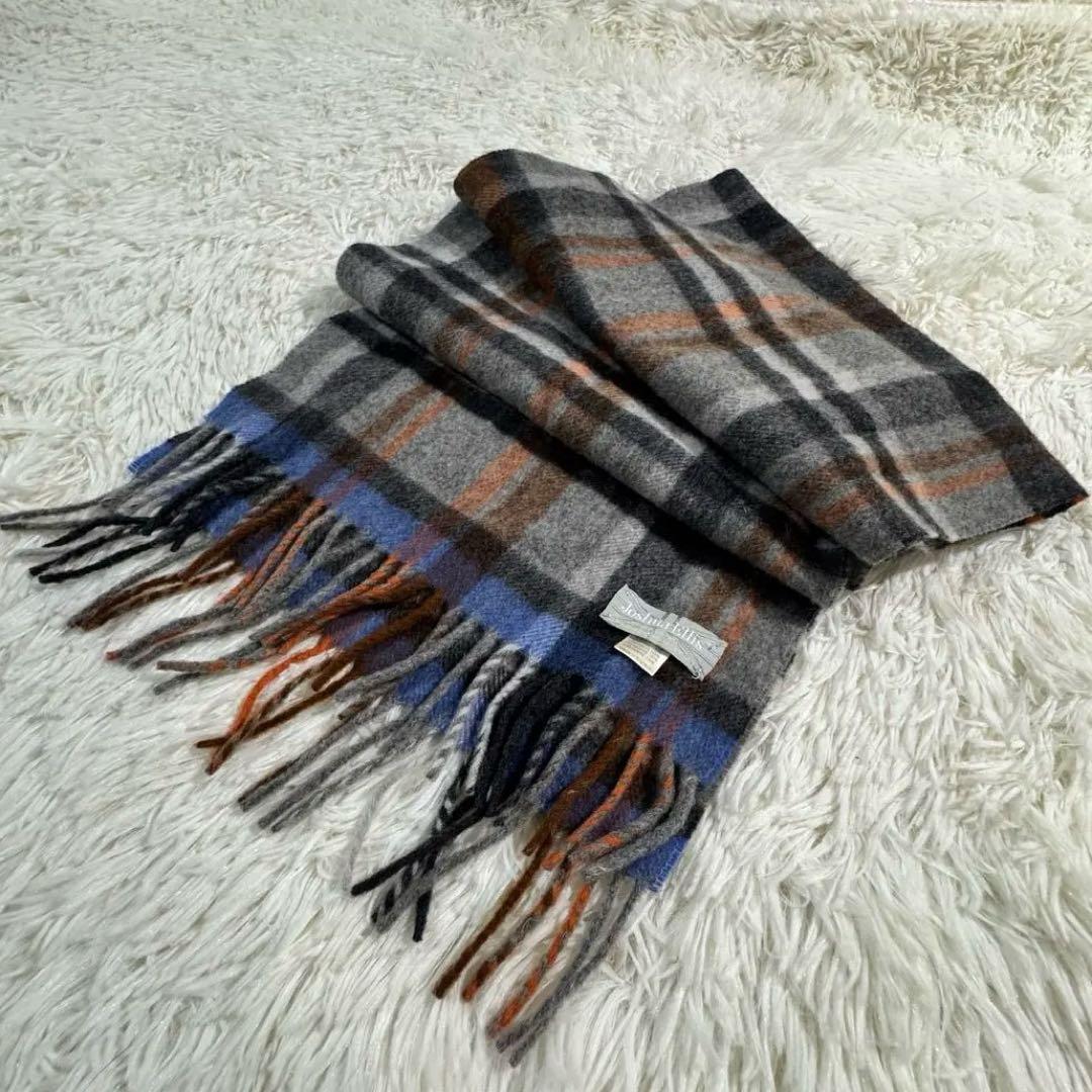 美品✨ジョシュアエリス カシミヤ100% マフラー チェック柄 英国製