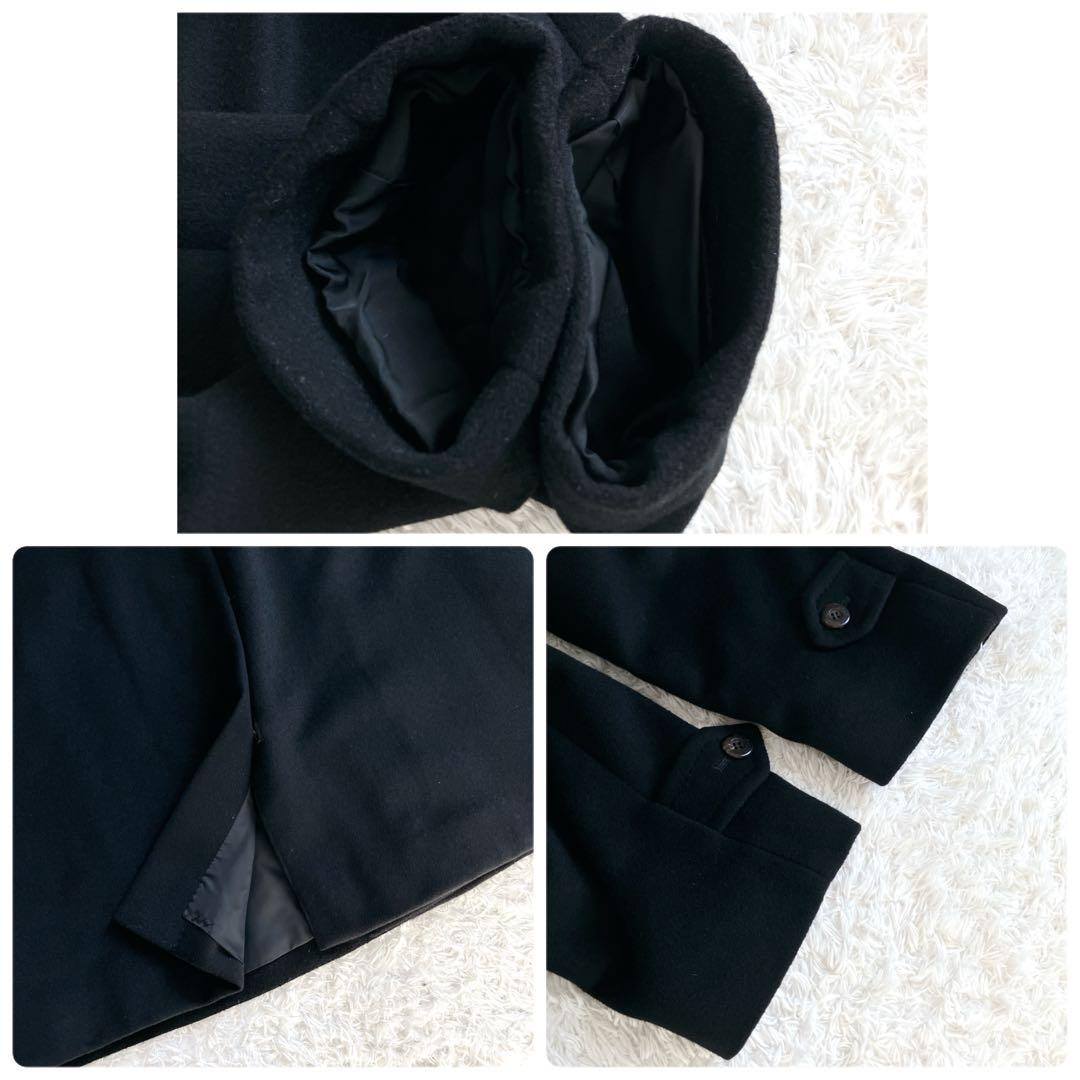 錦糸カシミヤ100✨バーバリーズ ステンカラーコート ロング シャドーホース 黒