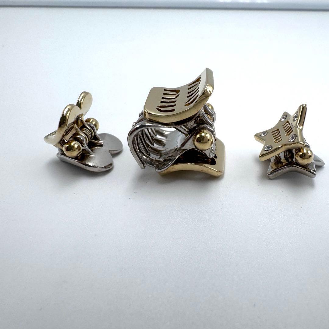 新品同様☆MIU MIU ミュウミュウ ヘアクリップ ハート スター 3点セット