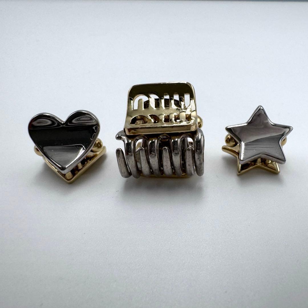 新品同様☆MIU MIU ミュウミュウ ヘアクリップ ハート スター 3点セット