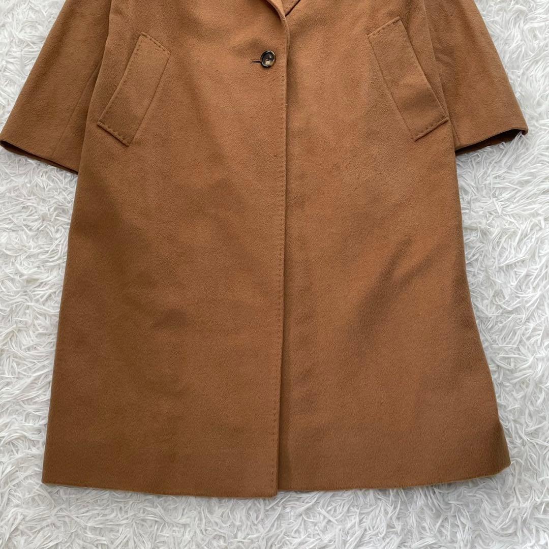 美品 23区 チェスターコート カシミヤ混 キャメル 36 S相当