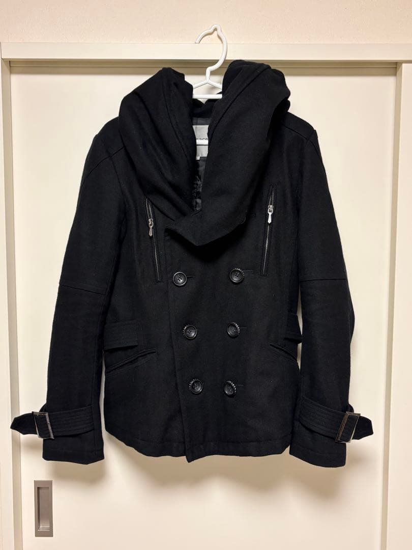 BUFFALOBOBS 黒色 ダブルブレスト クロワッサンピーコート サイズ1