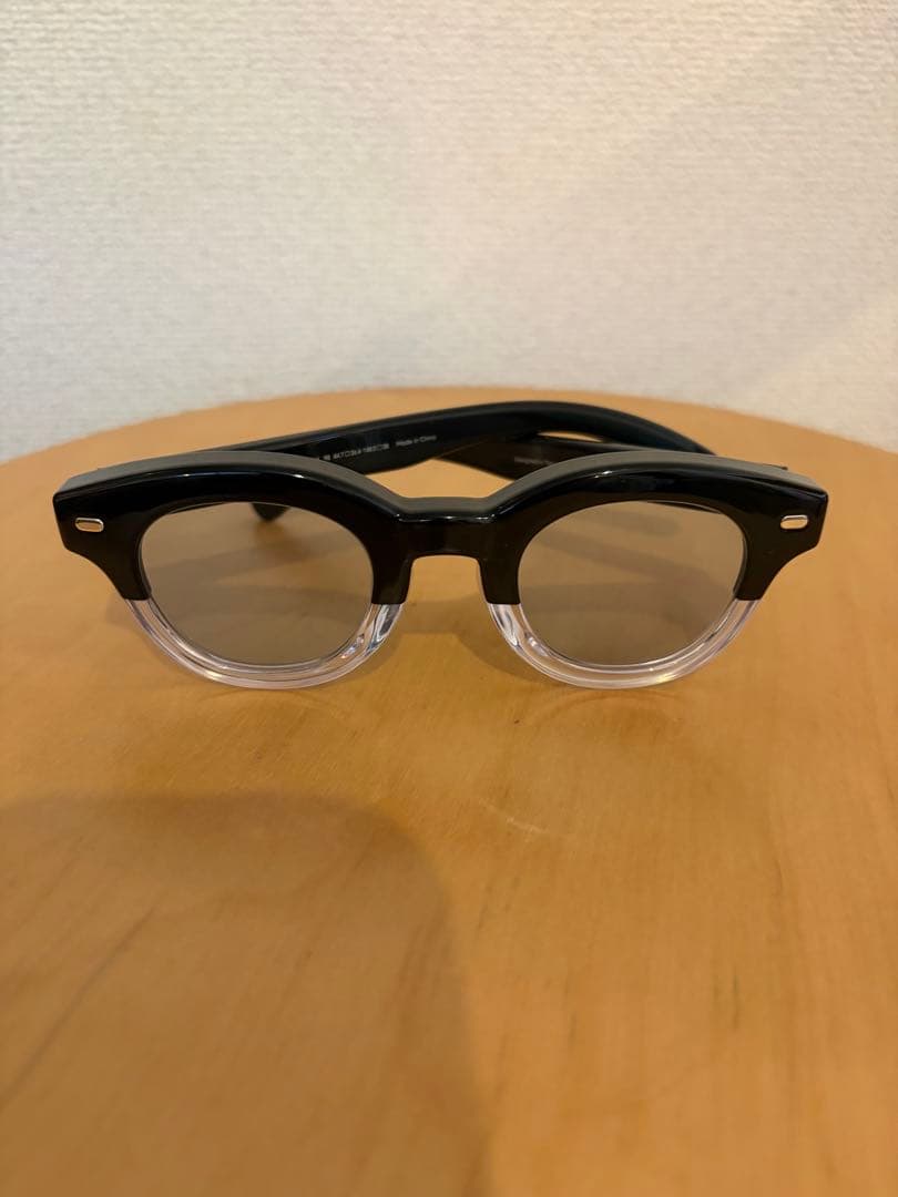 JINS BE BOLD 極太 ボストン ブラッククリア　ブルーカラーレンズ