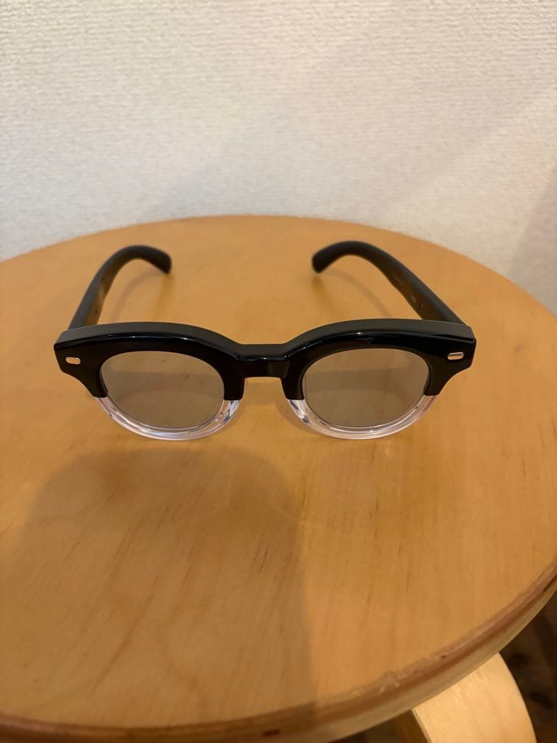 JINS BE BOLD 極太 ボストン ブラッククリア　ブルーカラーレンズ