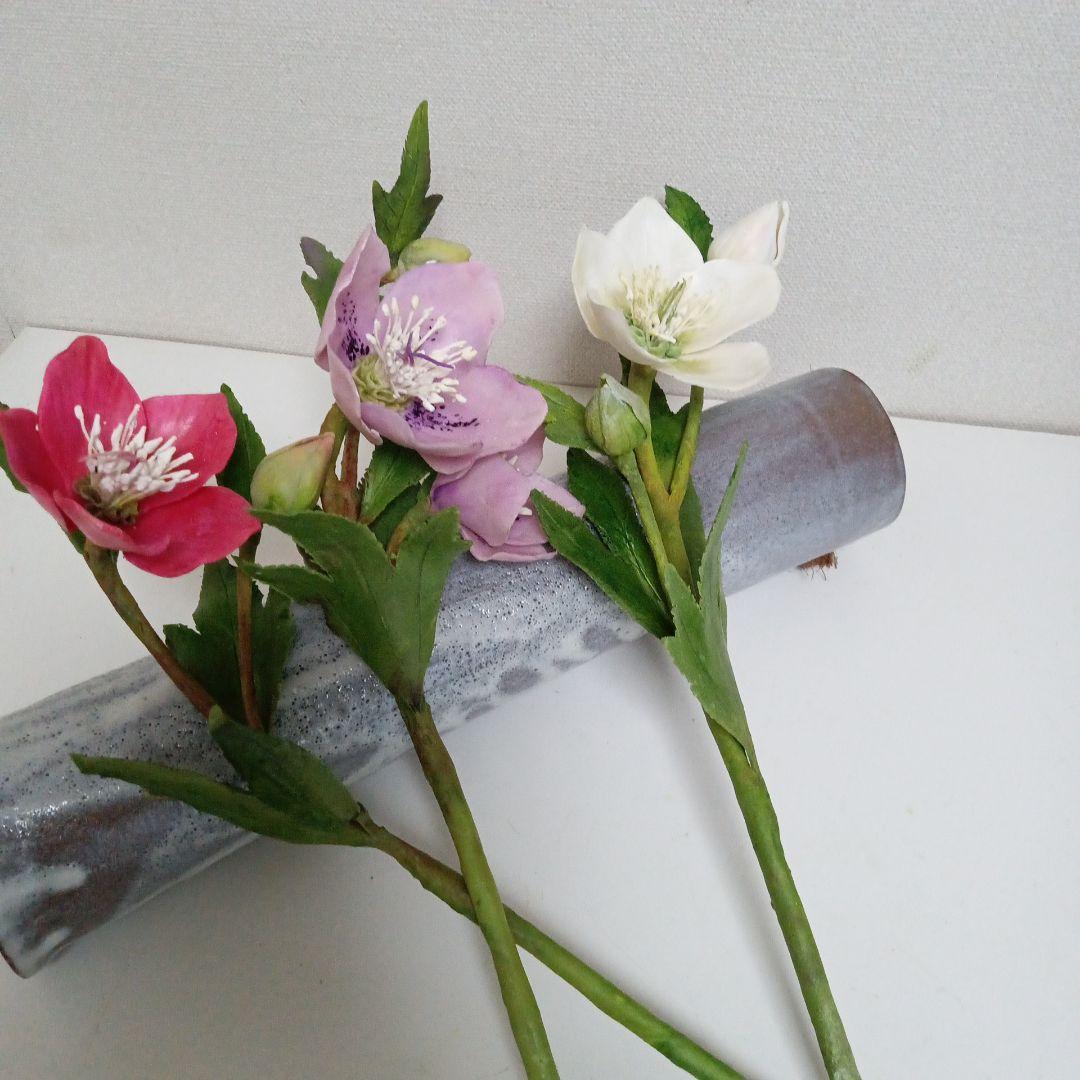 専用 クリスマスローズのアレンジ クレイフラワー 樹脂粘土