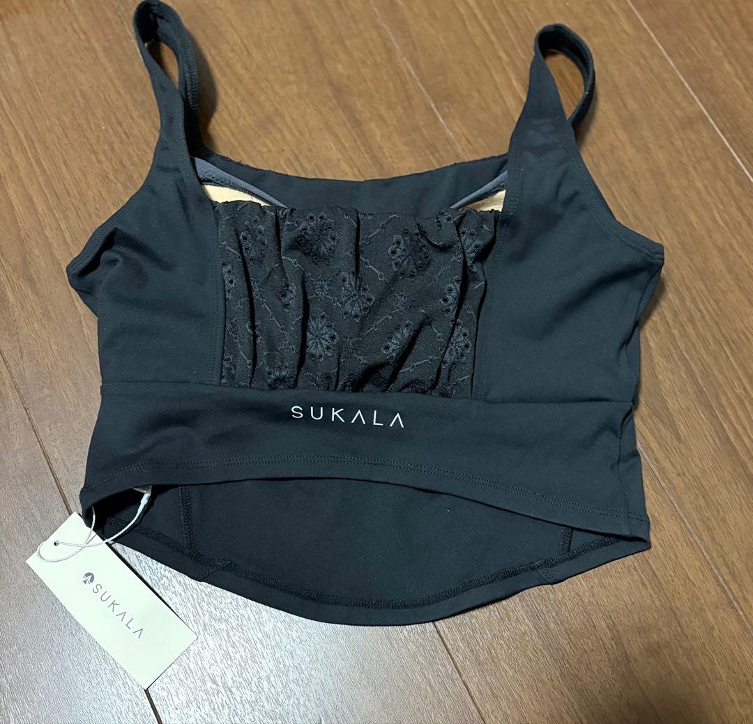 【SUKALA】 フラワーレースブラトップ ブラック Mサイズ 新品タグ付き