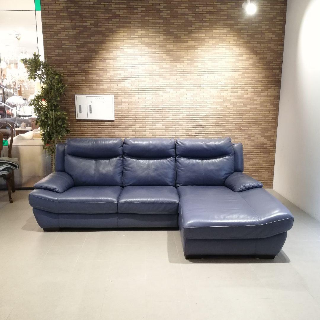 ◇NITORI ニトリ　レザー　カウチソファ　｜　3人掛け　本革