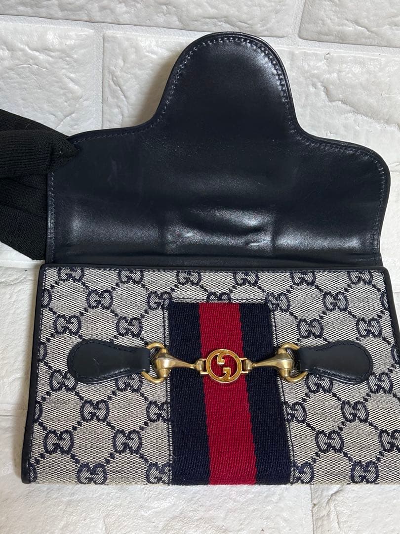 【超レア・美品】GUCCIシェリーライン　クラッチウォレット　GG 財布