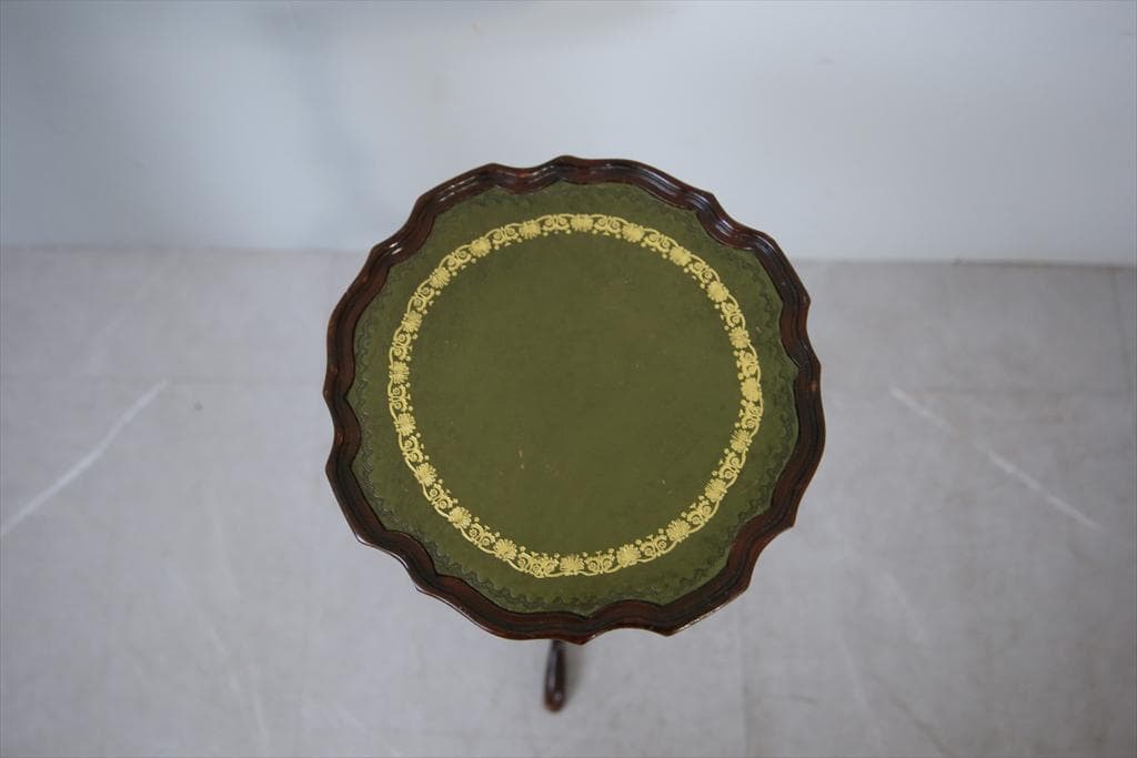 英国アンティーク木製ワインテーブル/サイドテーブル/丸机/飾り棚(89-98-7