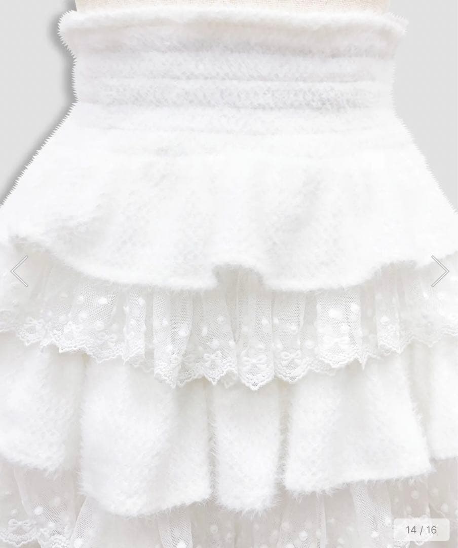 Honey Cinnamon ポイントレースティアードスカート