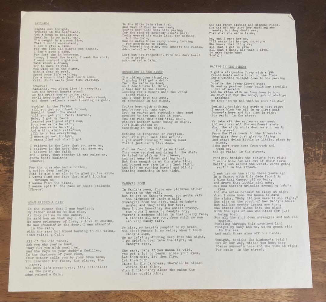 ◾️究極!!最高音質USオリジナル白ラベルプロモ盤■BRUCE SPRINGSTE