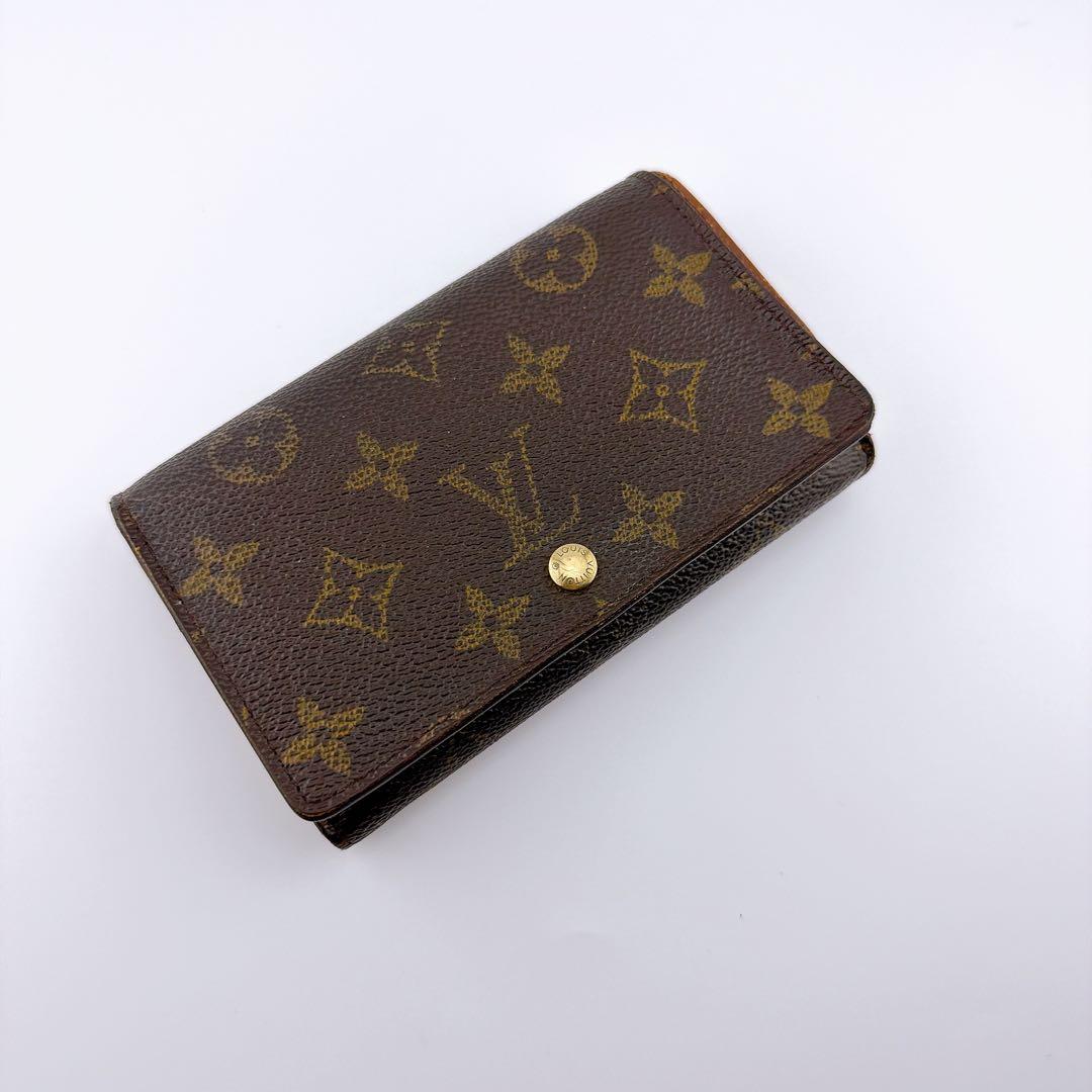 【美品】ルイヴィトン モノグラム ポルトモネ ビエ トレゾール 二つ折り財布