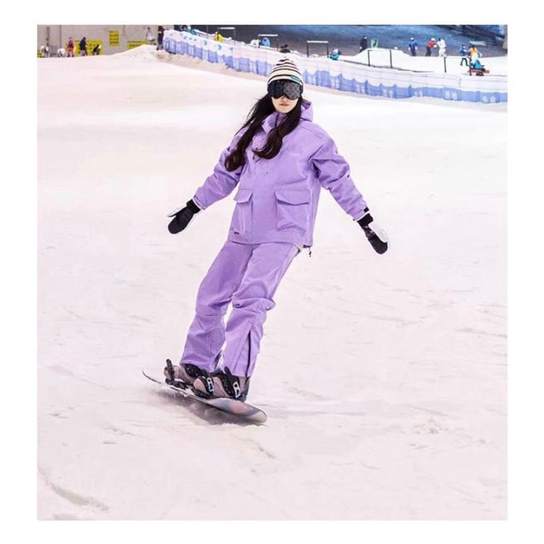 スノーボードウェア 紫 パープル 上下 セットアップ 韓国