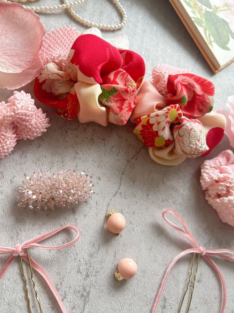 シ*ン様 七五三　七五三髪飾り　ヘッドドレス　着物髪飾り　リメイク髪飾り　045