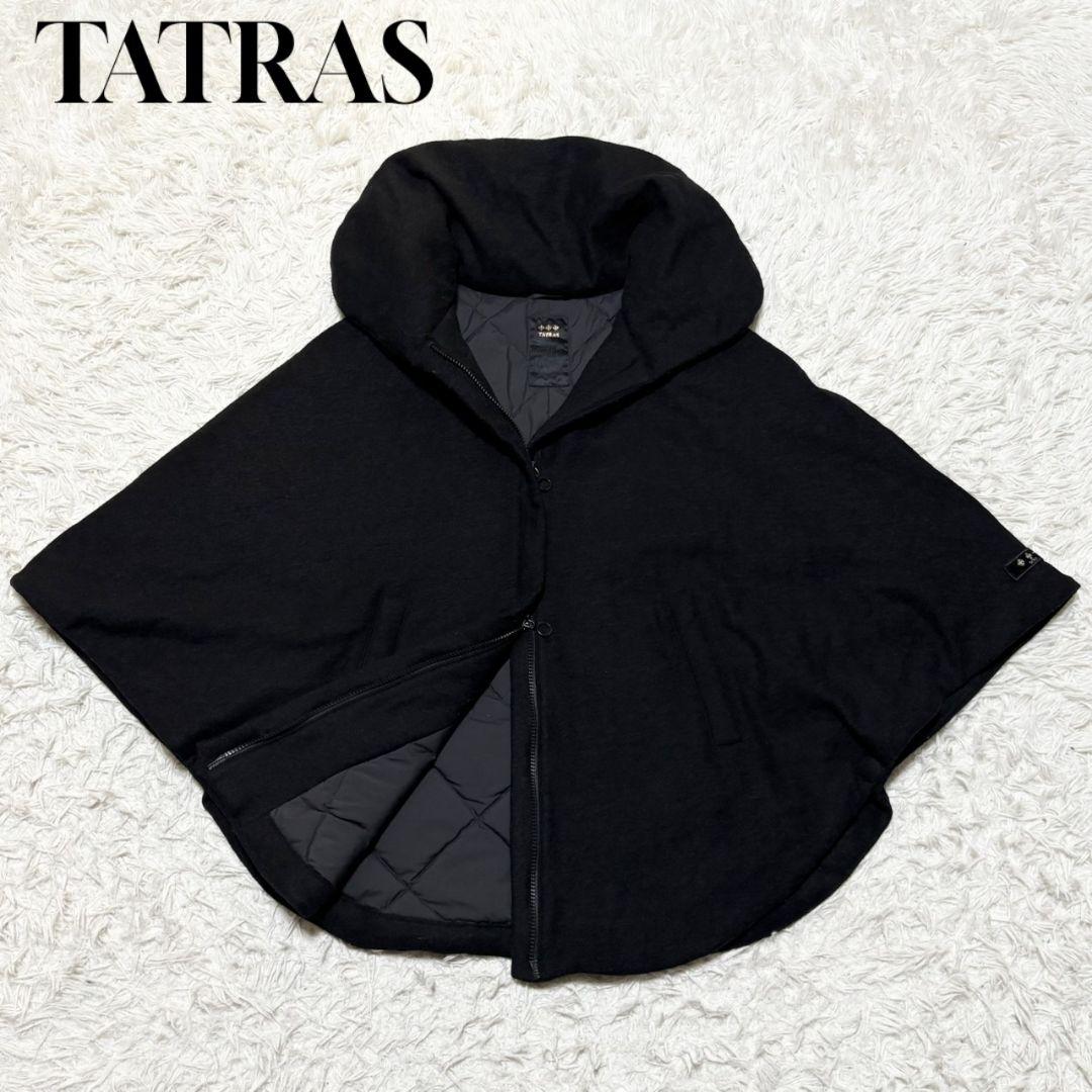 美品 タトラス ポンチョ ケープ ブラック