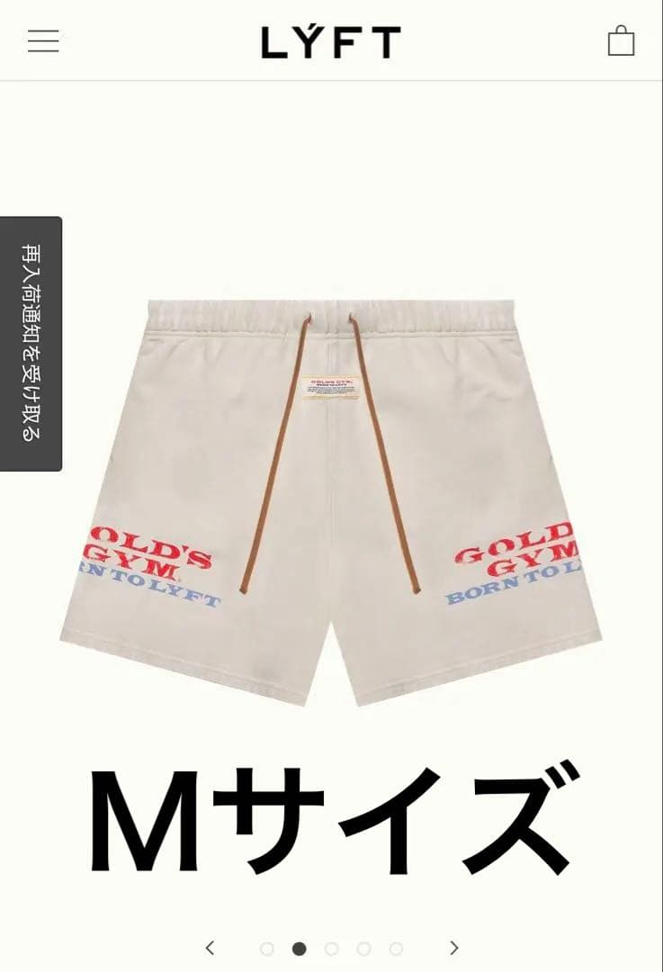 【即完品】LÝFT × GOLD GYM SHORTS アイボリーＭ