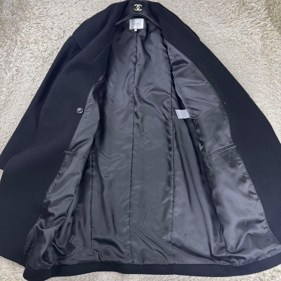 ベイジ 24AW BORNIOL ビックカラーコクーンコート 黒 M