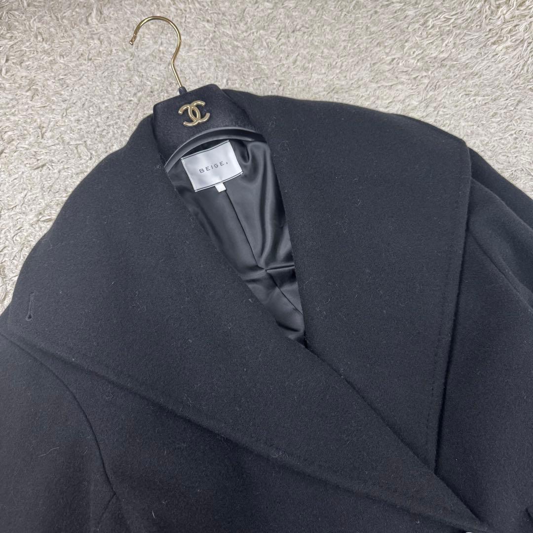 ベイジ 24AW BORNIOL ビックカラーコクーンコート 黒 M