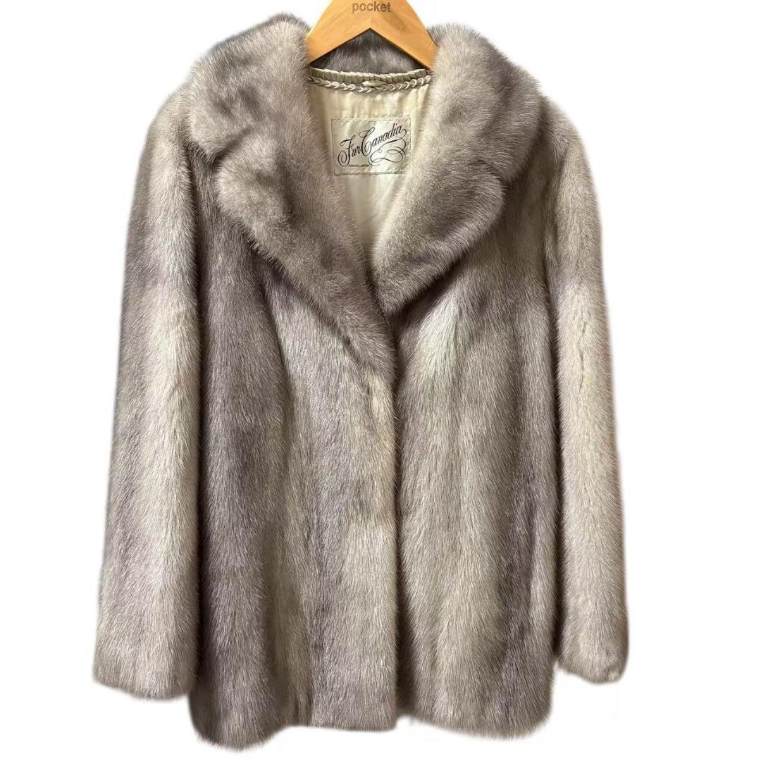 MINK　サファイアミンク　ミンクコート　ふわふわ　本毛皮　柔らか　グレー