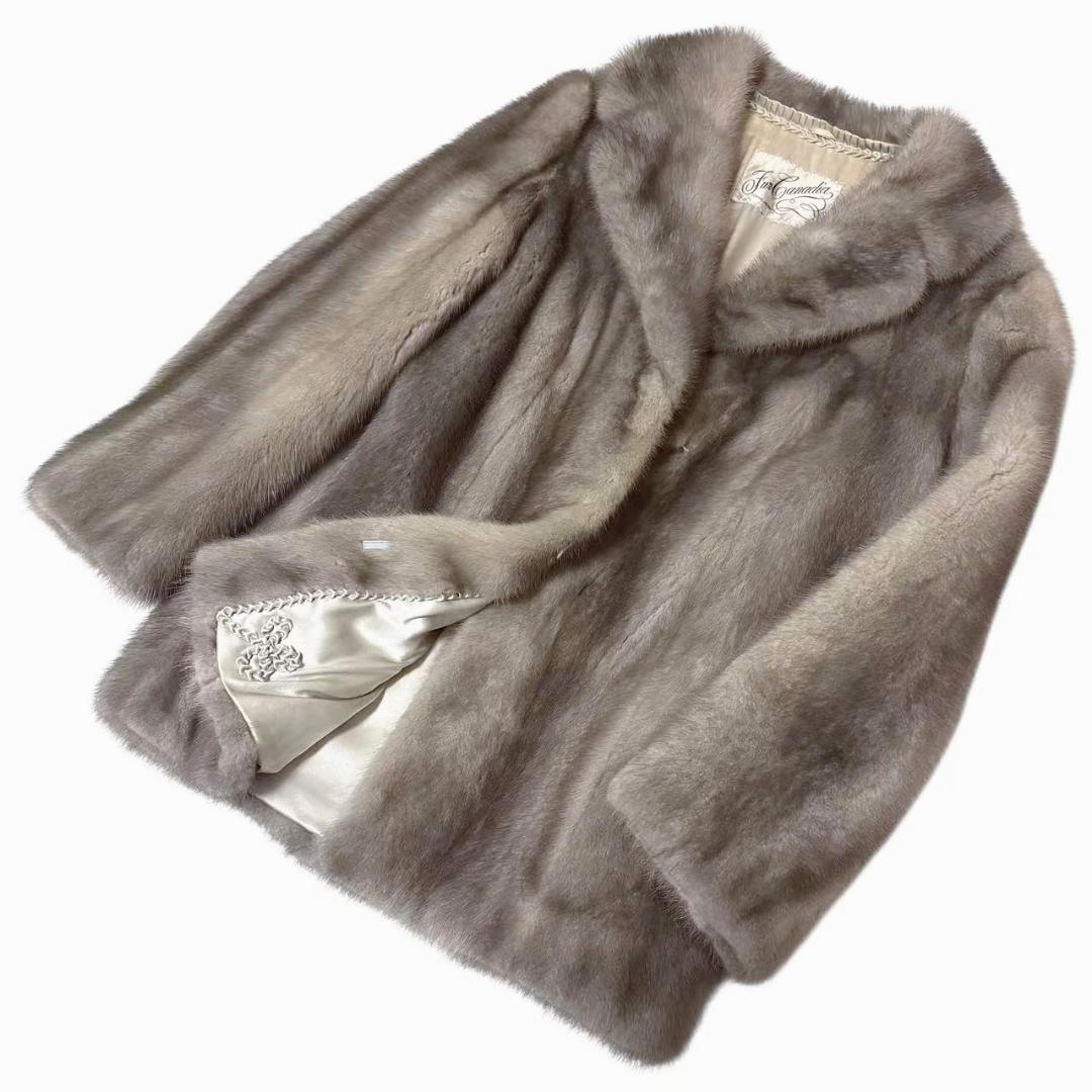 MINK　サファイアミンク　ミンクコート　ふわふわ　本毛皮　柔らか　グレー