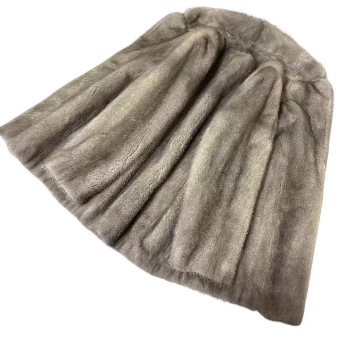 MINK　サファイアミンク　ミンクコート　ふわふわ　本毛皮　柔らか　グレー