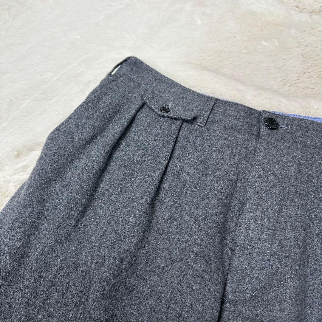 ✨美品✨ビームスプラス 2プリーツ テーパード フランネル パンツ グレー XL