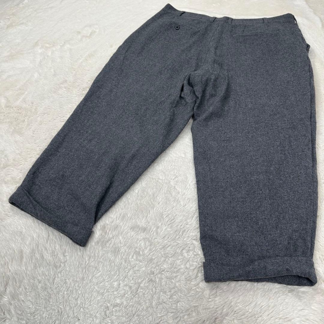 ✨美品✨ビームスプラス 2プリーツ テーパード フランネル パンツ グレー XL