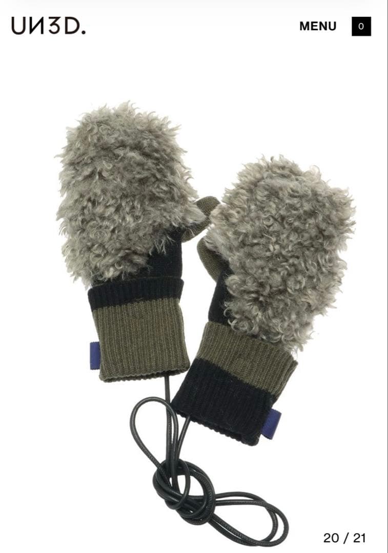 UN3D. ファー付きミトン 2WAYビッグボアグローブス