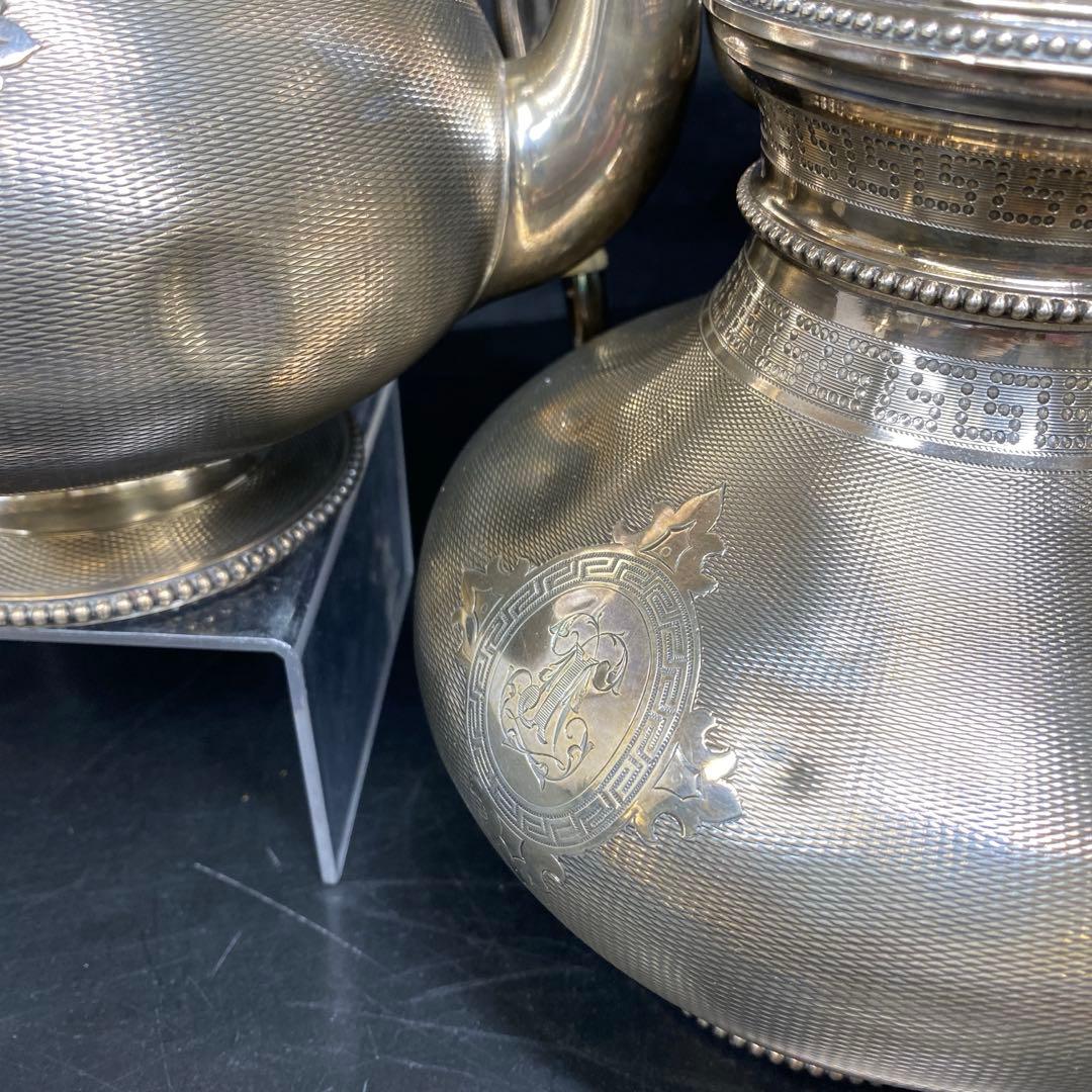 専用カルディヤック極上彫金純銀ミネルヴァホールマークポットセット1830gチコニ