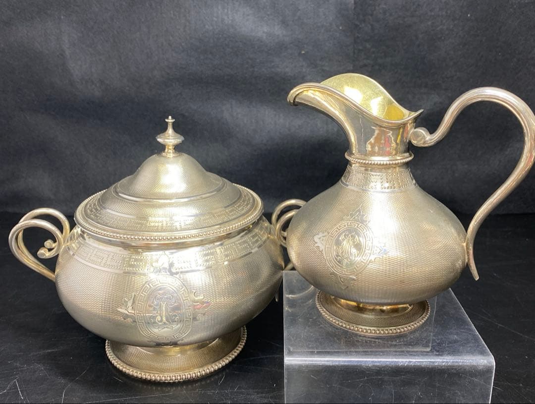 専用カルディヤック極上彫金純銀ミネルヴァホールマークポットセット1830gチコニ