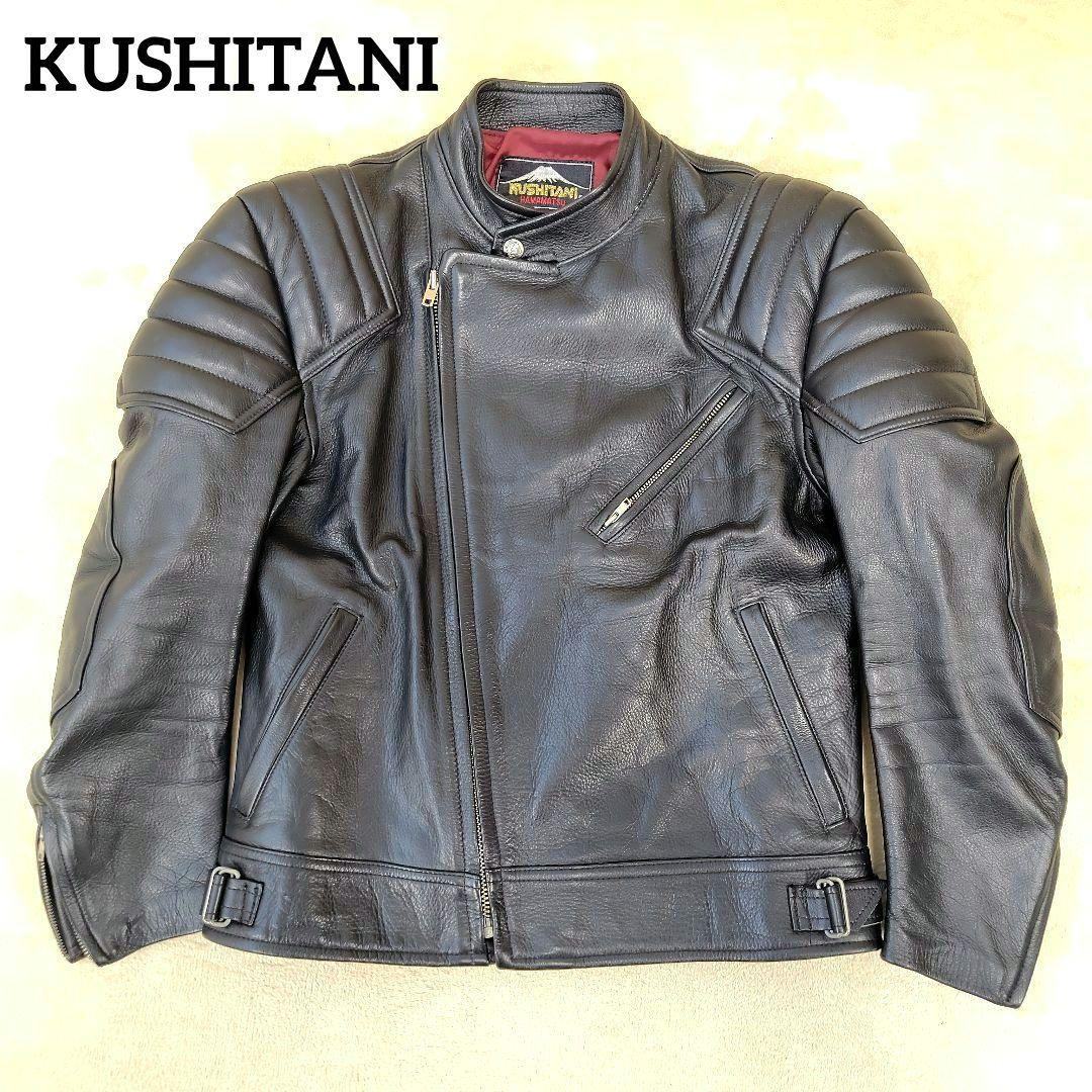 極美品 クシタニ ライダース レザージャケット バイクウェア 牛革 ブラック
