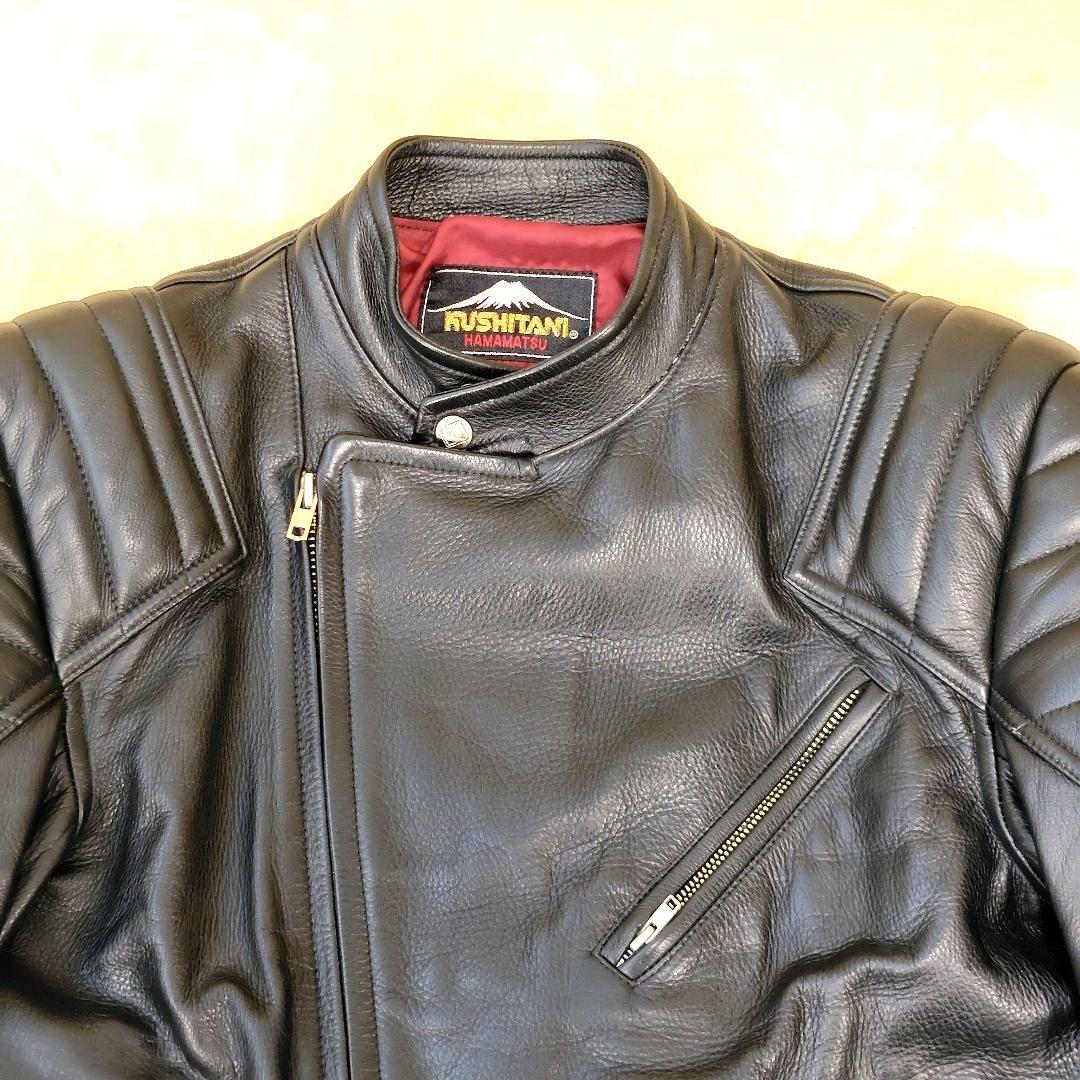 極美品 クシタニ ライダース レザージャケット バイクウェア 牛革 ブラック