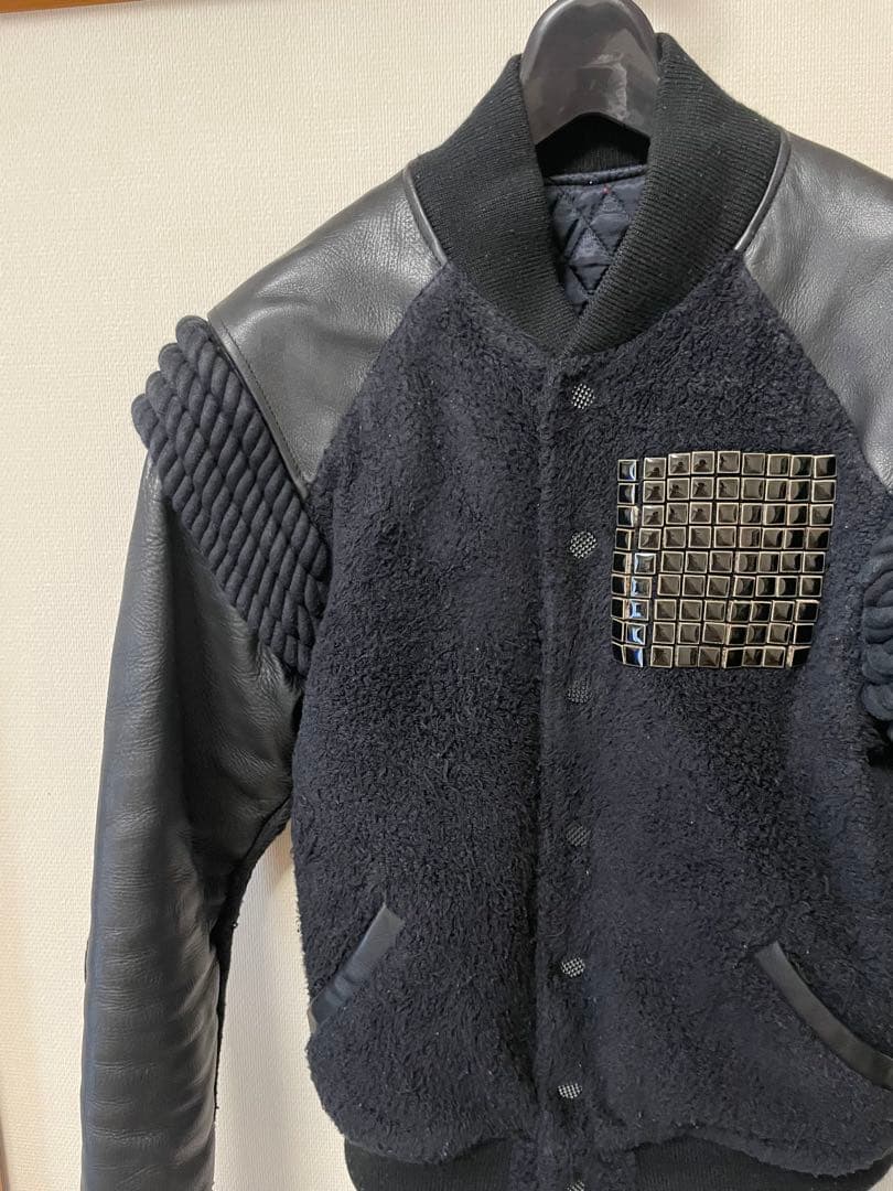 フェノメノン　スタジャン 黒 レザー フリース