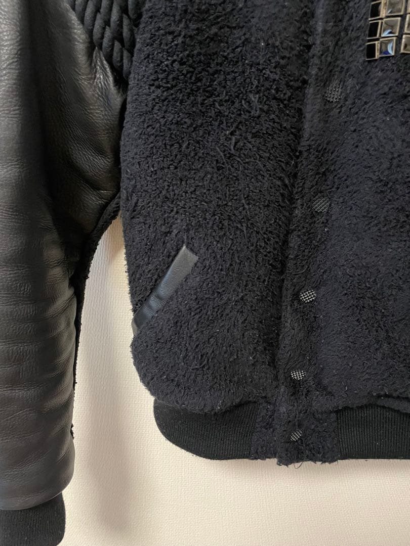 フェノメノン　スタジャン 黒 レザー フリース