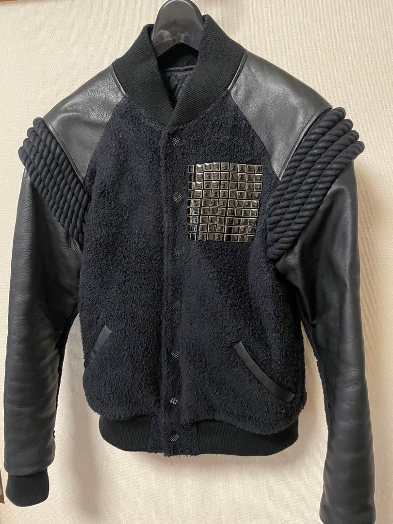 フェノメノン　スタジャン 黒 レザー フリース