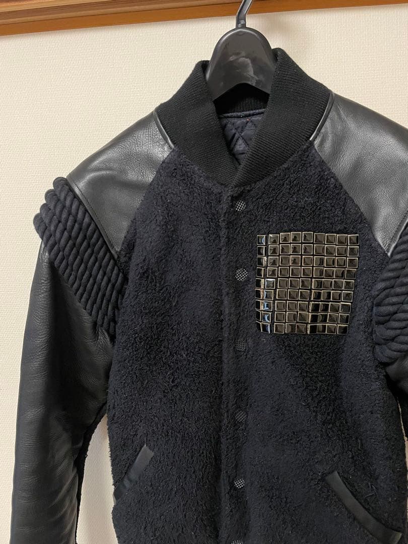 フェノメノン　スタジャン 黒 レザー フリース