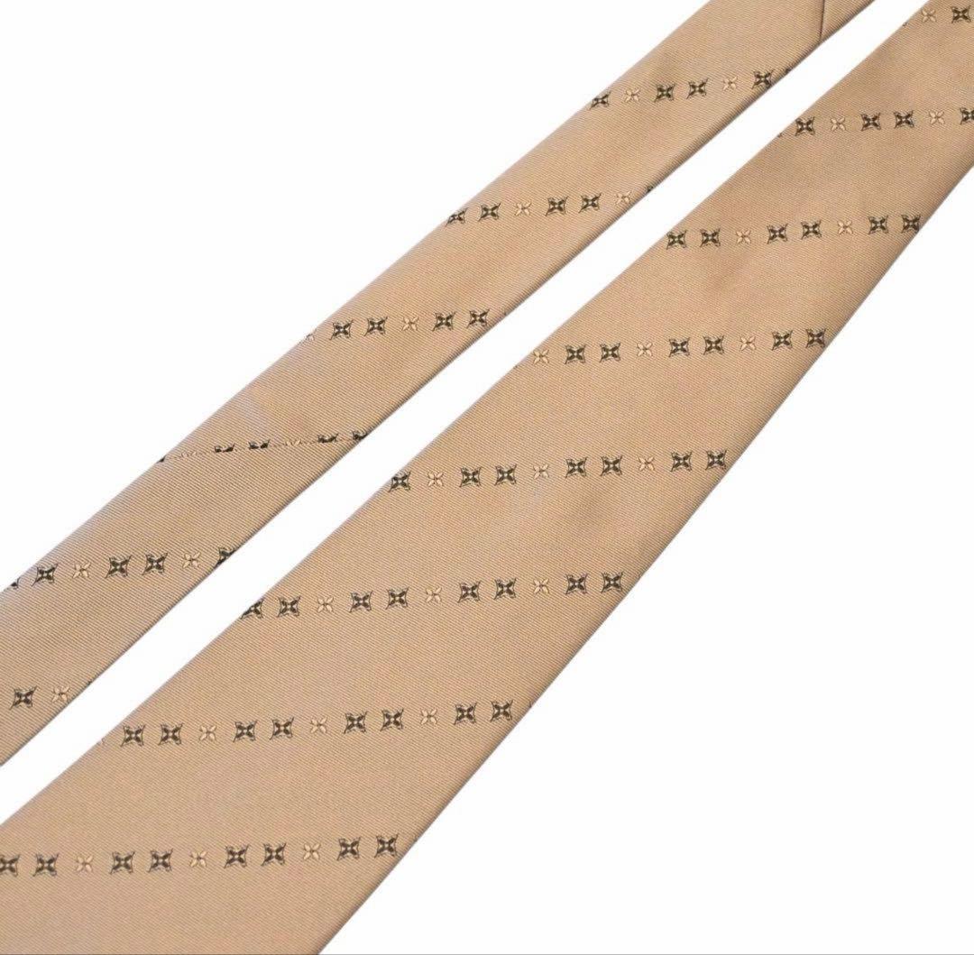 【未使用級】LOUIS VUITTON ネクタイ モノグラム ベージュ箱付き