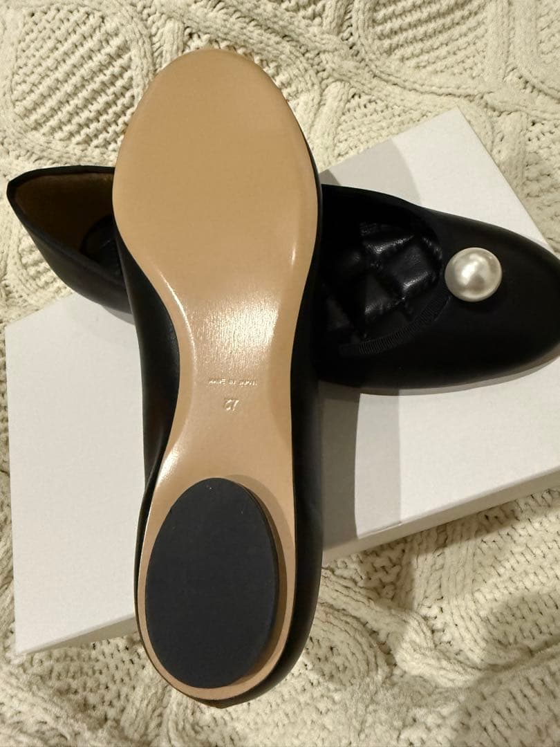 PIPPICHIC ブラック パールフラットシューズ 37サイズ