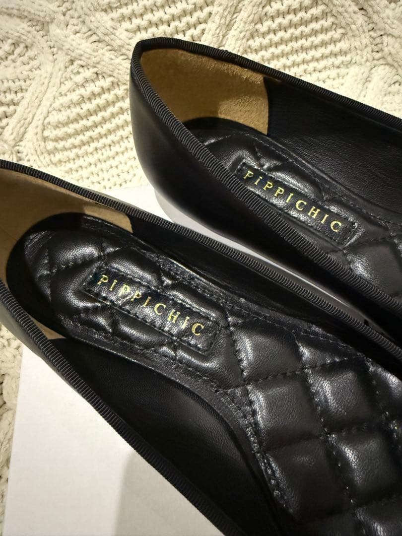 PIPPICHIC ブラック パールフラットシューズ 37サイズ