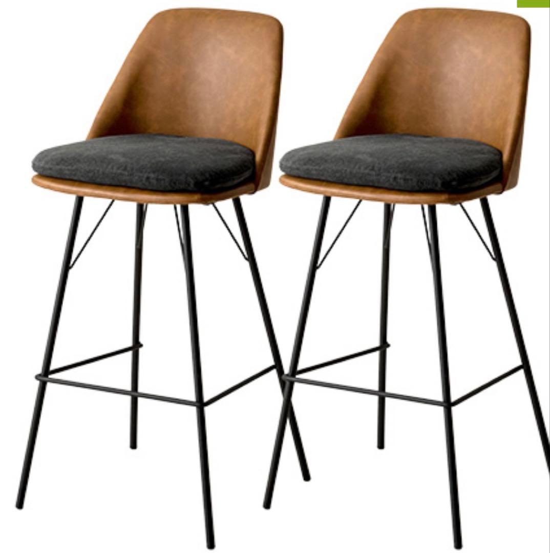 スタイリッシュダイニングチェア2脚セット