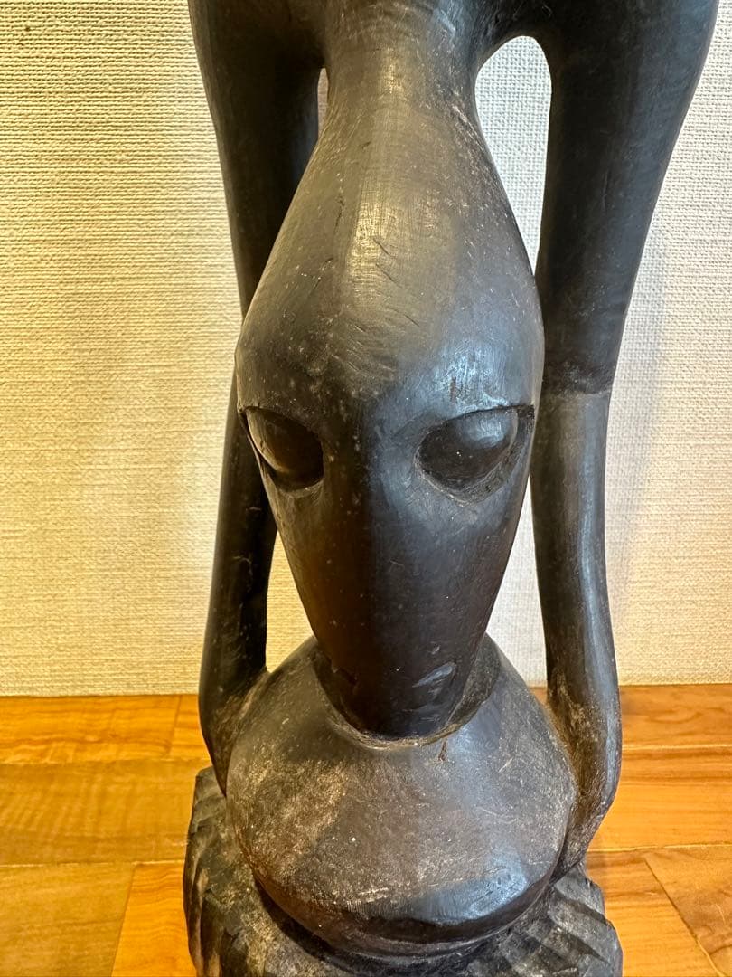 マコンデ彫刻　古美術　アフリカ　黒檀　木彫　民藝　民芸　彫刻