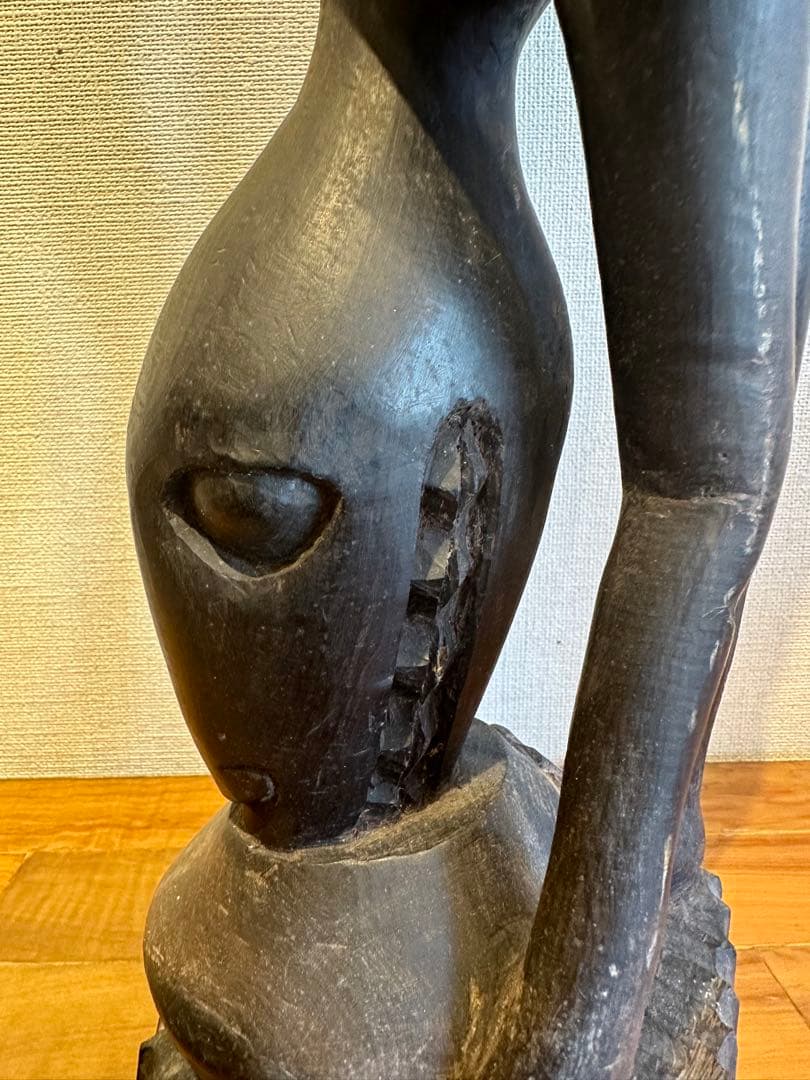 マコンデ彫刻　古美術　アフリカ　黒檀　木彫　民藝　民芸　彫刻