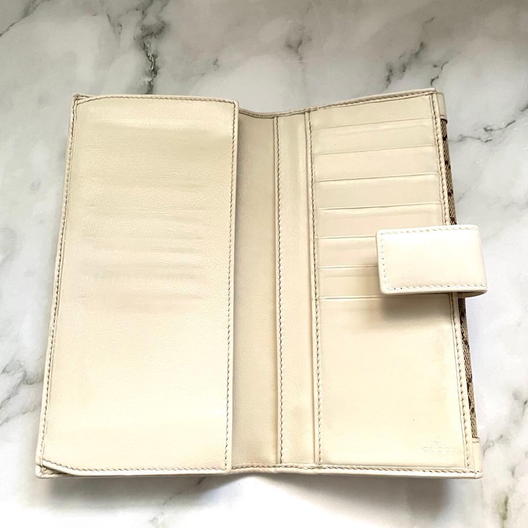 GUCCI グッチ　長財布　GG キャンバス　ゴールド金具　0115-⑩