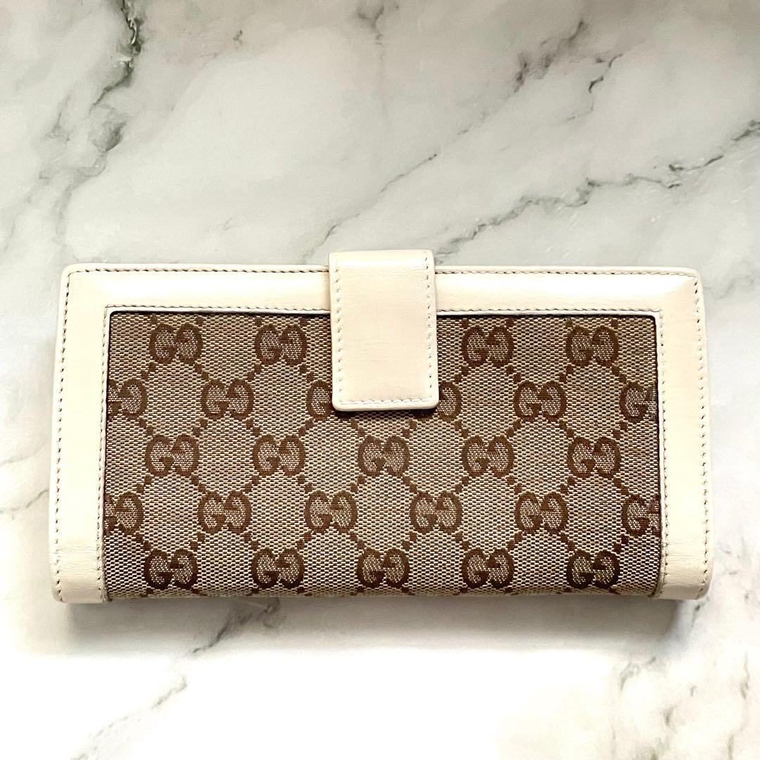 GUCCI グッチ　長財布　GG キャンバス　ゴールド金具　0115-⑩
