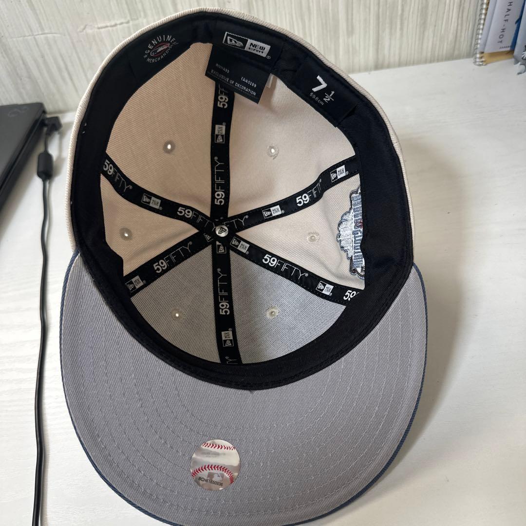 New Era 59FIFTY キャップ 7 1/2 ベージュ/ネイビー
