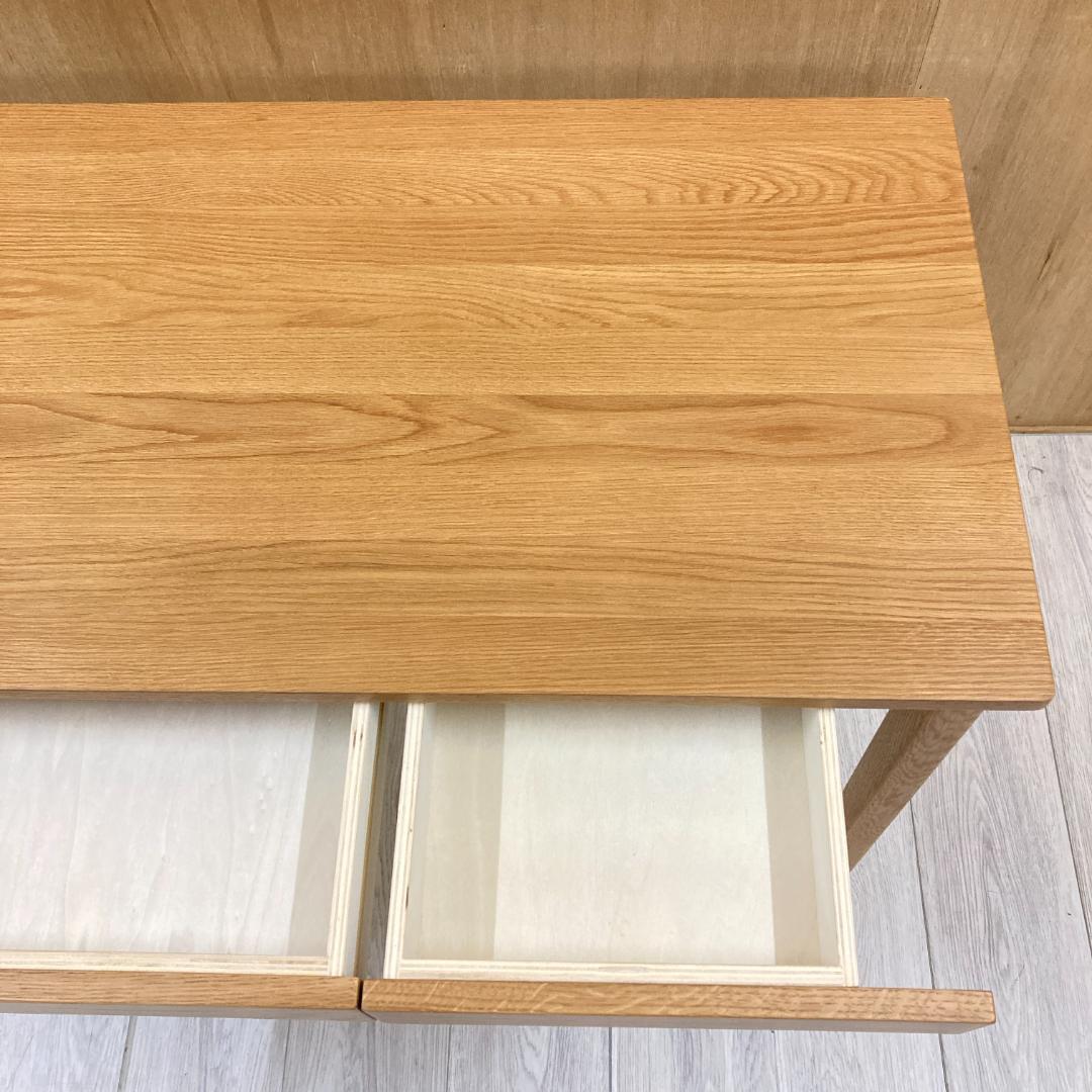 無印良品　オーク材　収納付きデスク　天然木　机