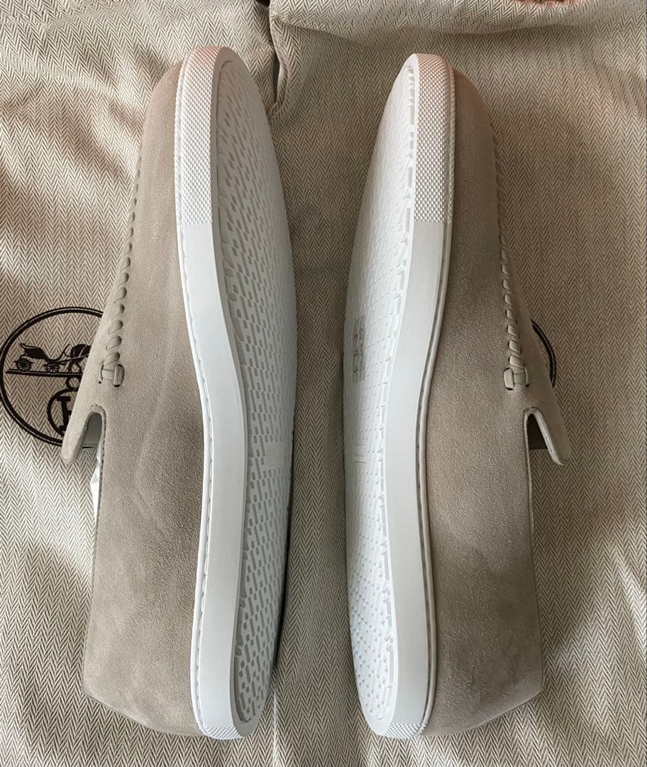 エルメス　HERMES 靴　メンズ　モカシン　ジュリアン　ベージュ　42.5新品