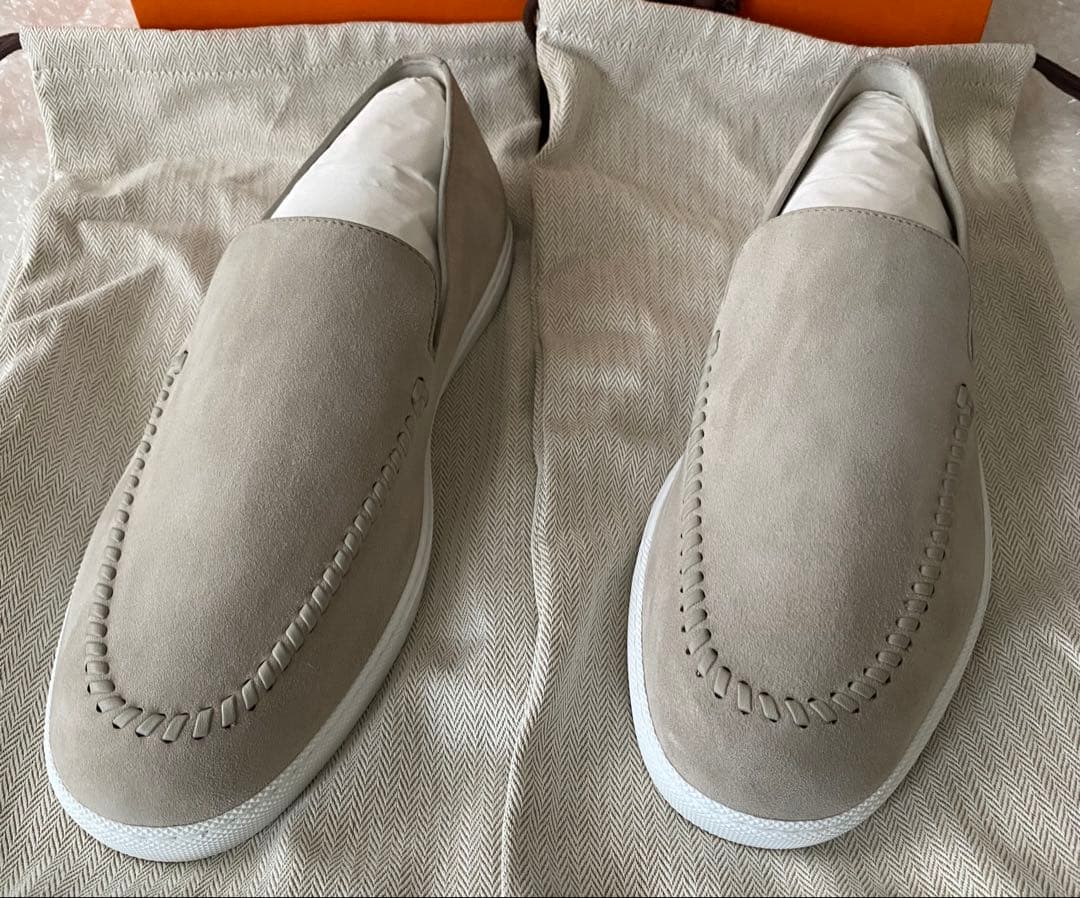 エルメス　HERMES 靴　メンズ　モカシン　ジュリアン　ベージュ　42.5新品