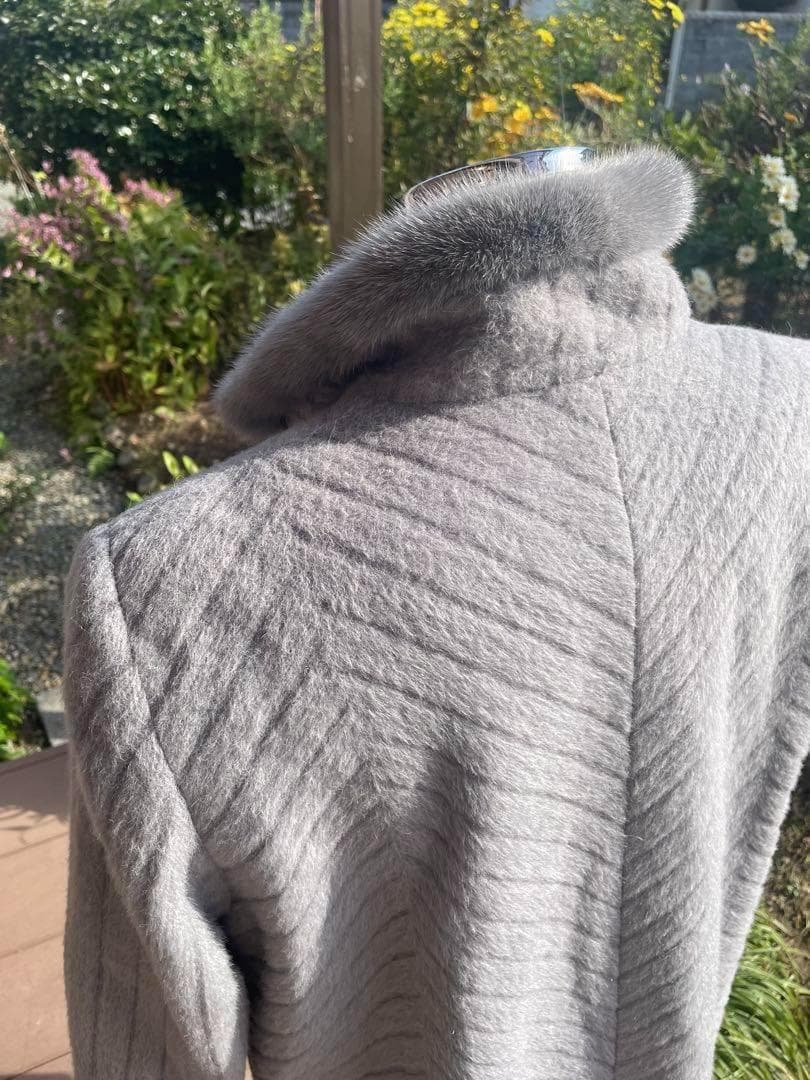 【ほぼ新品】【極美品】サファイア　ミンク　コート　スーリーアルパカ　M グレー