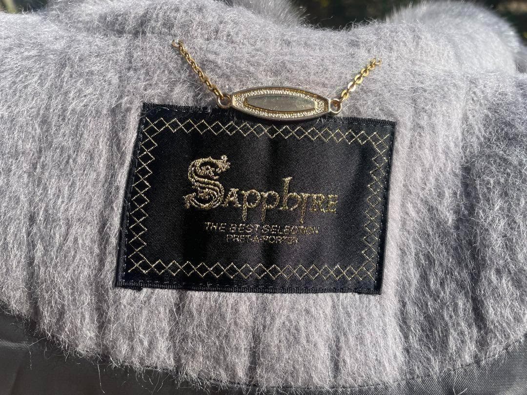 【ほぼ新品】【極美品】サファイア　ミンク　コート　スーリーアルパカ　M グレー